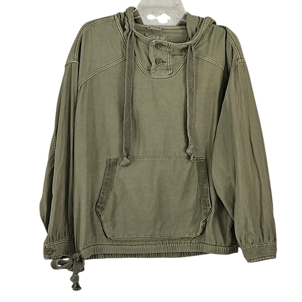 American Eagle Military Green Utility Hoodie Sz L